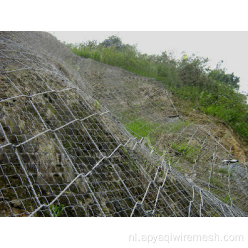 hellingsbescherming mesh netting stalen kabel gerold net